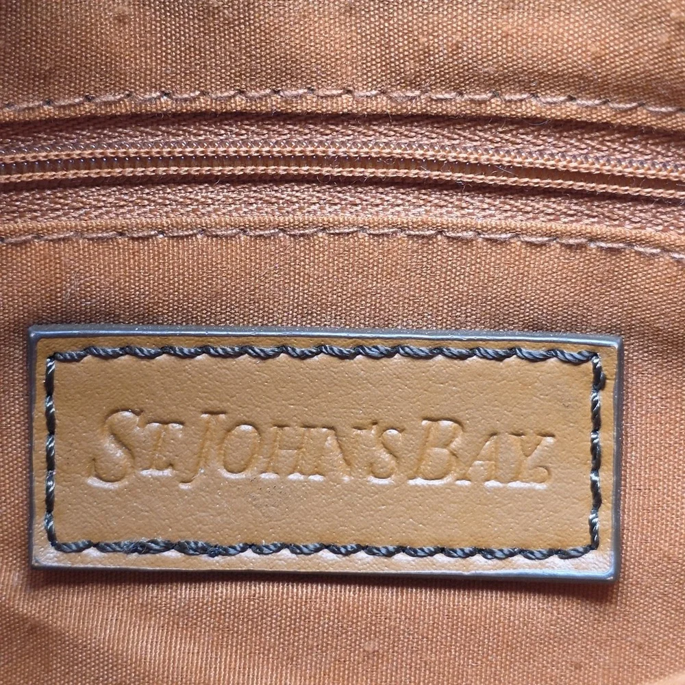 St John's Bay Genuine Leather Hobo Shoulder Bag Rich burnt orange terracotta